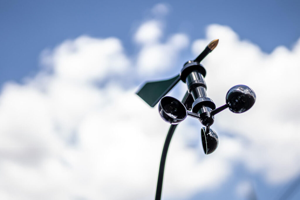 weather-station-measuring-wind-velocity-anemometer-blue-sky-precision-farming-equipment